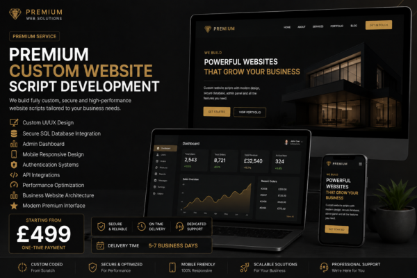 PREMIUM CUSTOM WEBSITE SCRIPT DEVELOPMENT – Congia LTD | Digital Studio